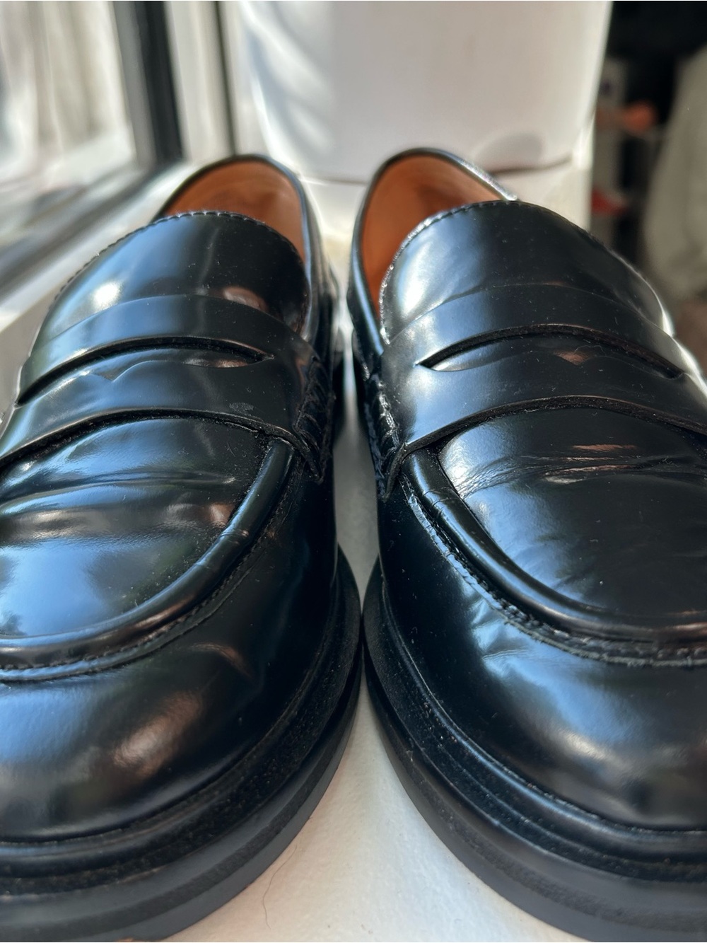 Madewell Black Leather Penny Loafers Size 8 Classic Loafers - Picture 3 of 4